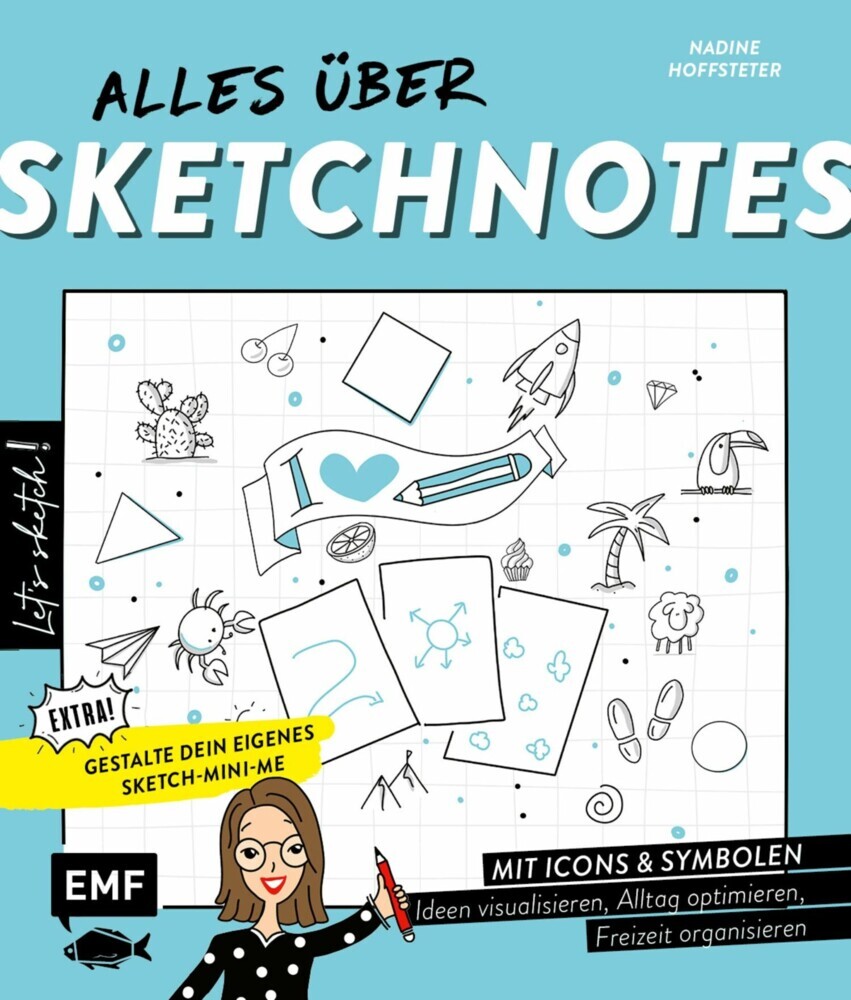 Let's sketch! Alles über Sketchnotes - Mit Icons und Symbolen Ideen visualisieren, Alltag optimieren, Freizeit organisieren main product photo