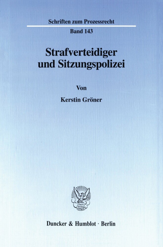 Strafverteidiger und Sitzungspolizei. main product photo