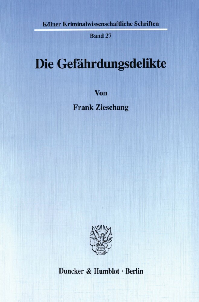 Die Gefährdungsdelikte. main product photo