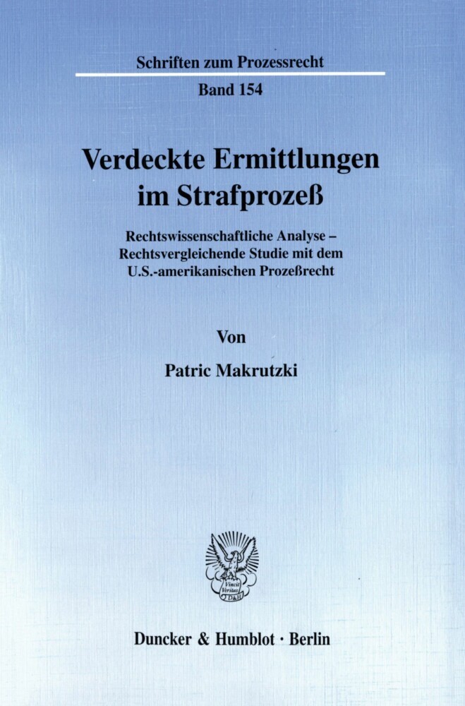 Verdeckte Ermittlungen im Strafprozeß. main product photo
