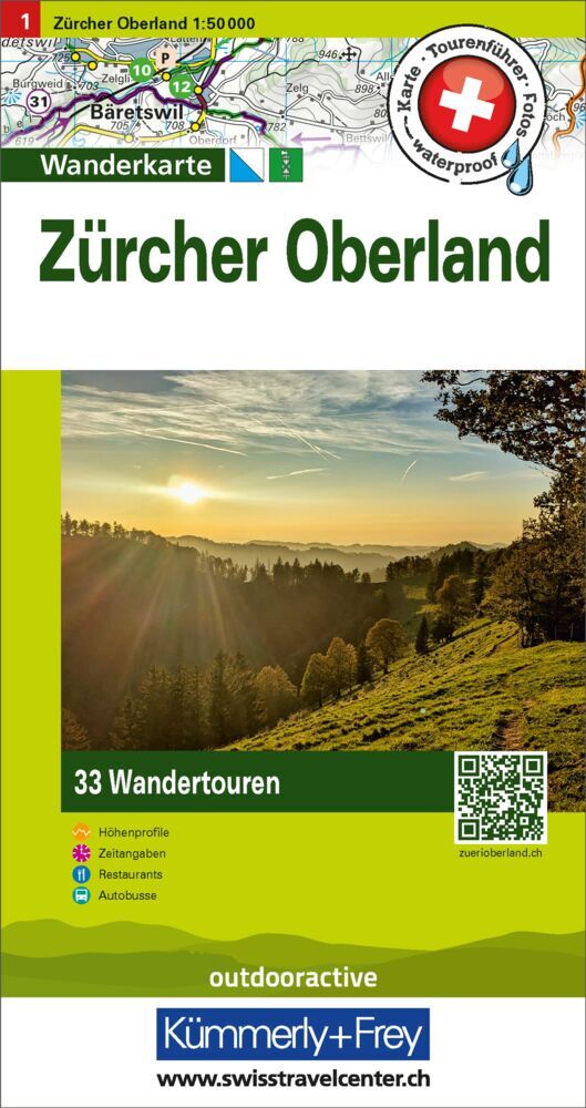 Kümmerly+Frey Wandertourenkarte 1 Zürcher Oberland 1:50.000 main product photo