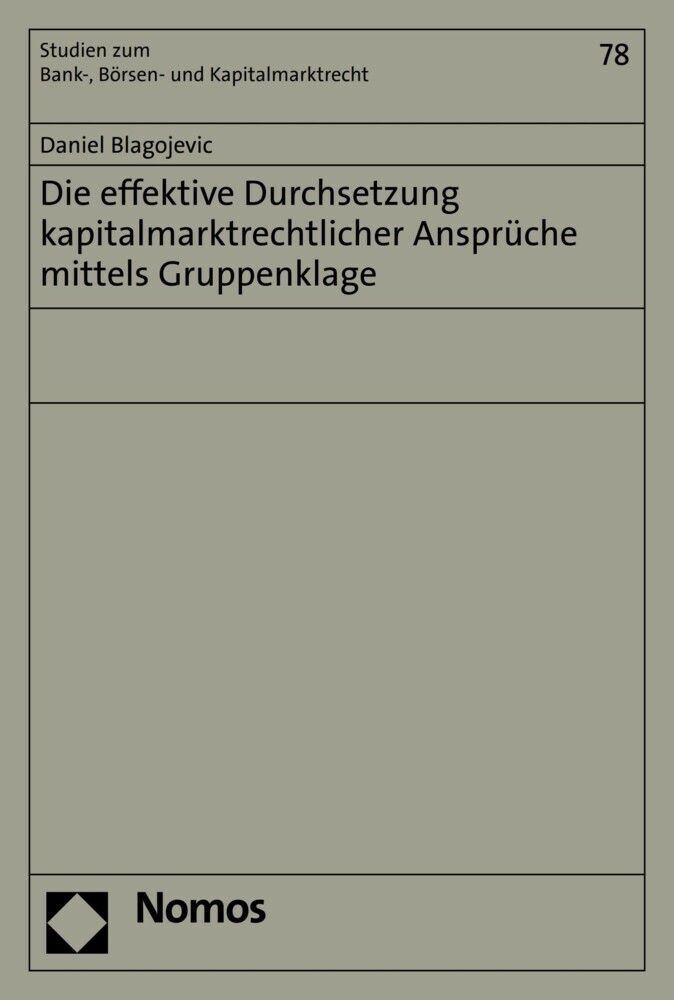 Die effektive Durchsetzung kapitalmarktrechtlicher Ansprüche mittels Gruppenklage main product photo