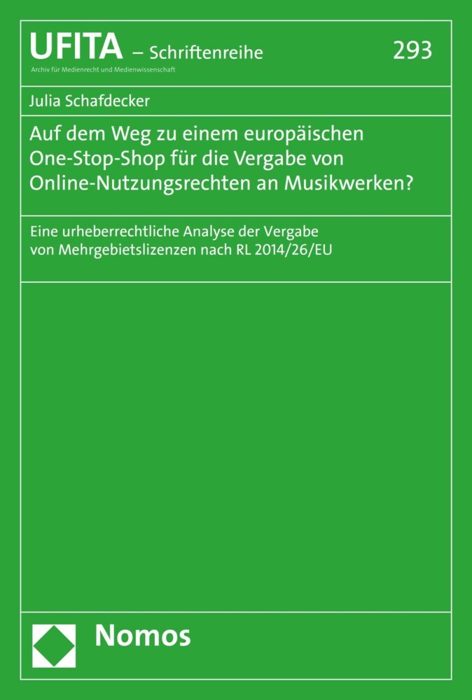 Auf dem Weg zu einem europäischen One-Stop-Shop für die Vergabe von Online-Nutzungsrechten an Musikwerken? main product photo