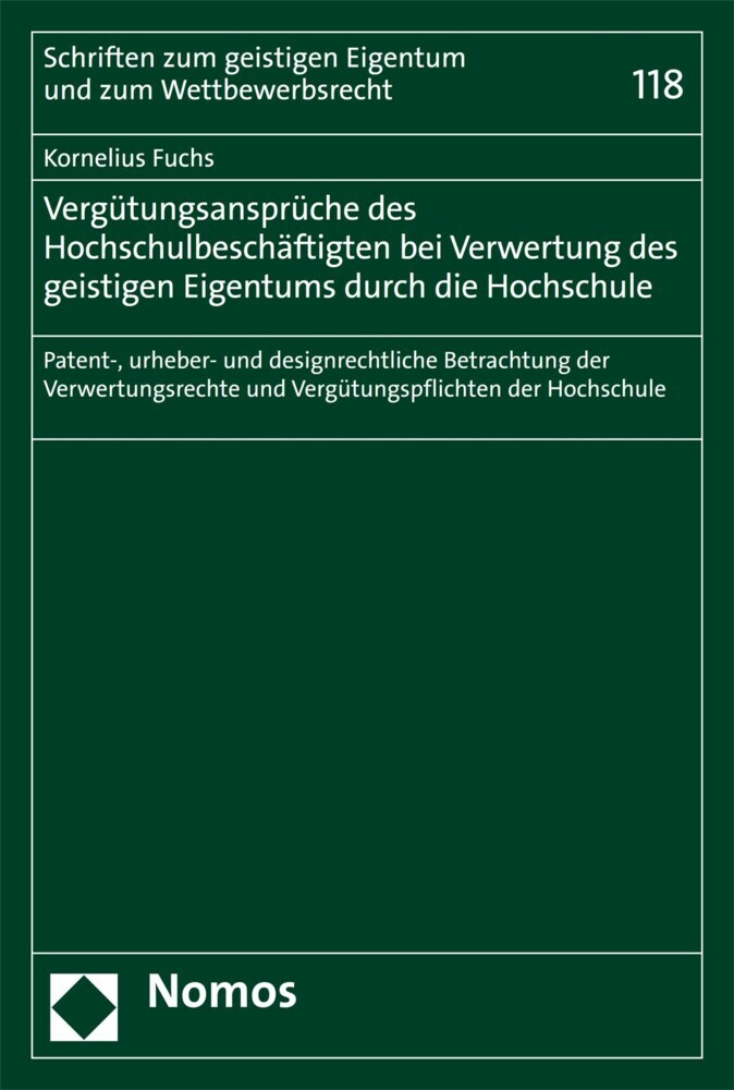Vergütungsansprüche des Hochschulbeschäftigten bei Verwertung des geistigen Eigentums durch die Hochschule main product photo