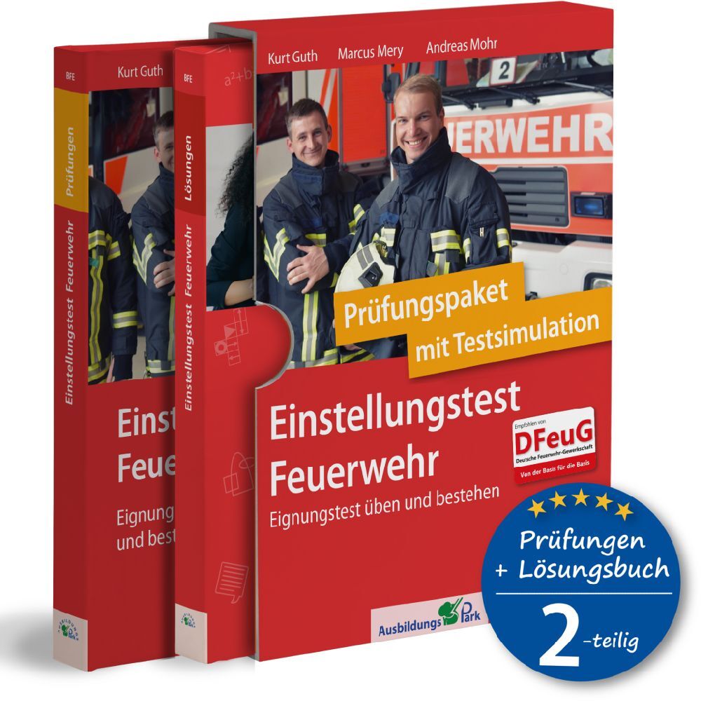 Einstellungstest Feuerwehr: Prüfungspaket mit Testsimulation main product photo