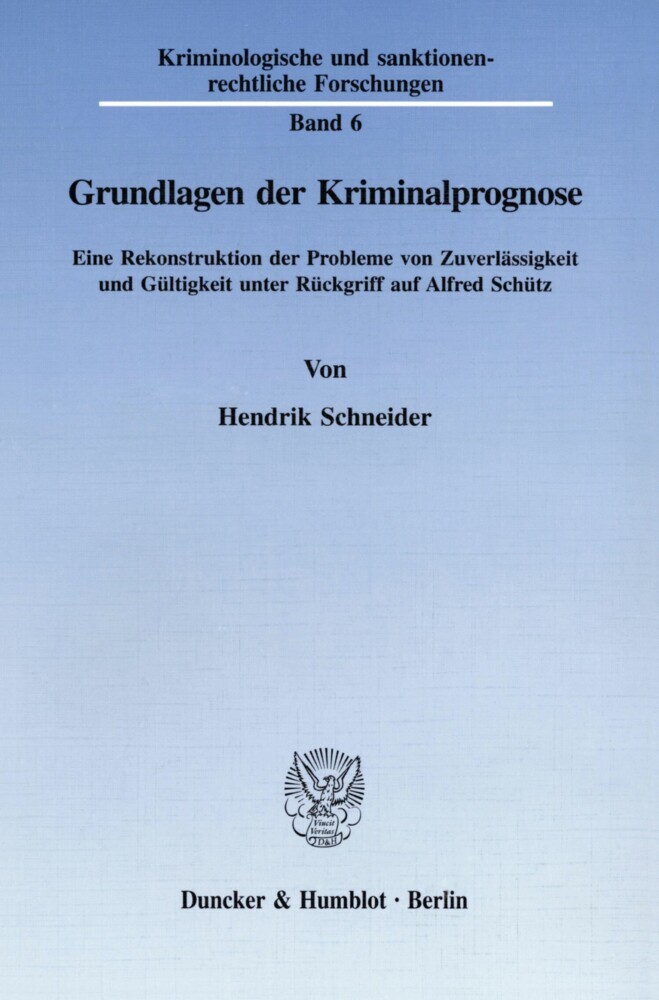Grundlagen der Kriminalprognose. main product photo