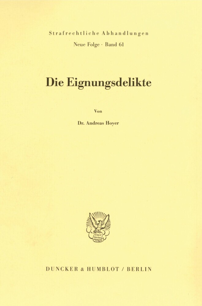 Die Eignungsdelikte. main product photo
