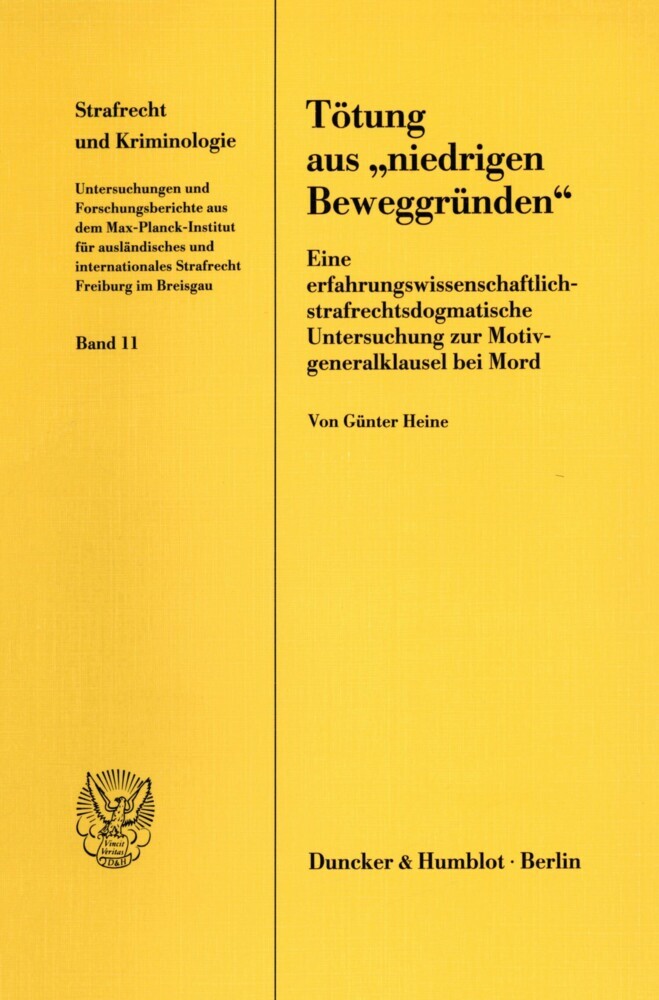 Tötung aus »niedrigen Beweggründen«. main product photo