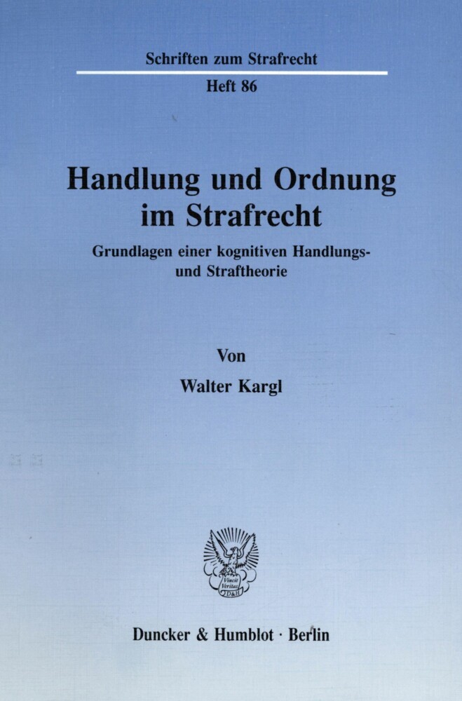 Handlung und Ordnung im Strafrecht. main product photo