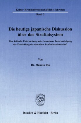 Die heutige japanische Diskussion über das Straftatsystem.