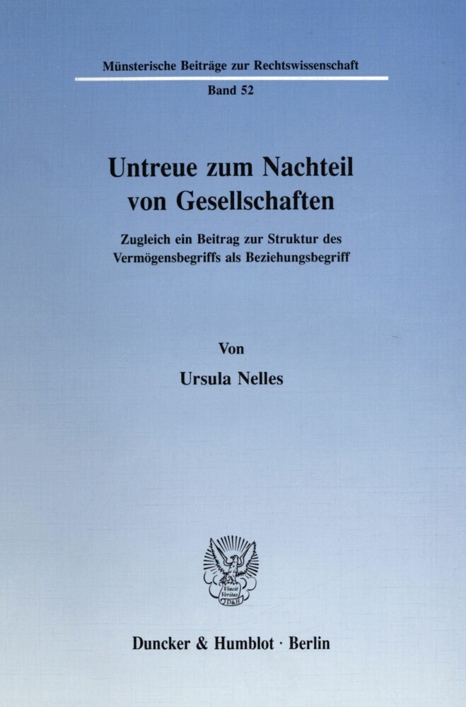 Untreue zum Nachteil von Gesellschaften. main product photo