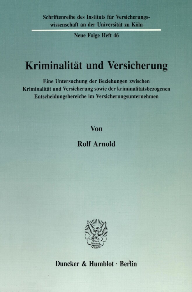 Kriminalität und Versicherung. main product photo