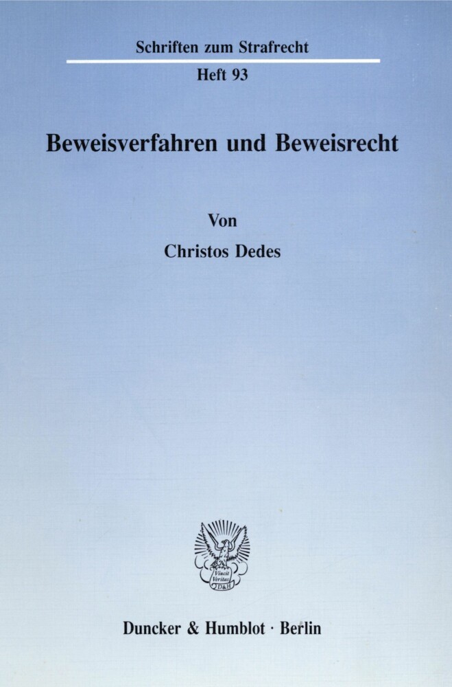 Beweisverfahren und Beweisrecht. main product photo