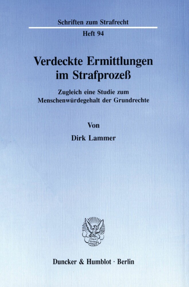 Verdeckte Ermittlungen im Strafprozeß. main product photo