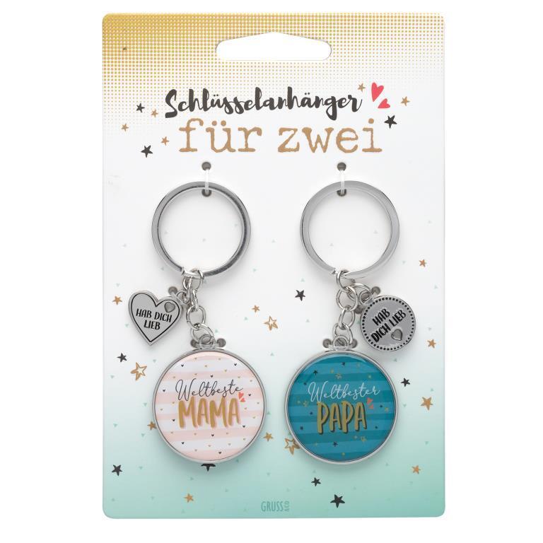 Schlüsselanhänger für zwei, "Weltbeste Mama - Weltbester Papa" main product photo