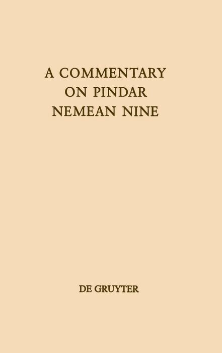 A Commentary on Pindar, Nemean Nine main product photo