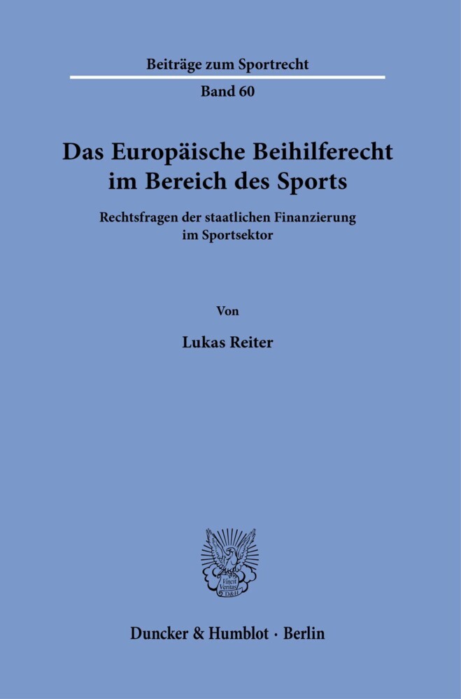Das Europäische Beihilferecht im Bereich des Sports. main product photo
