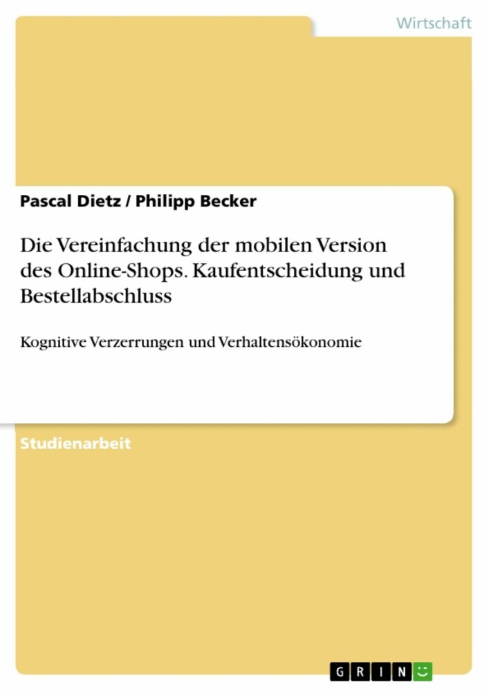 Die Vereinfachung der mobilen Version des Online-Shops. Kaufentscheidung und Bestellabschluss main product photo