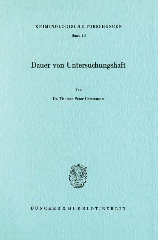 Dauer von Untersuchungshaft. main product photo
