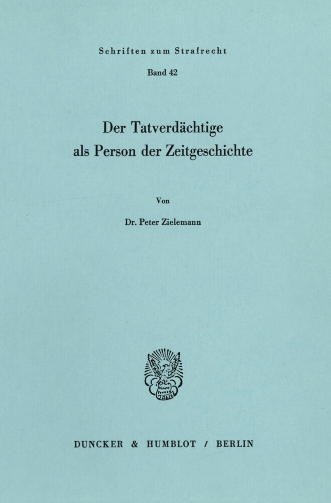 Der Tatverdächtige als Person der Zeitgeschichte. main product photo