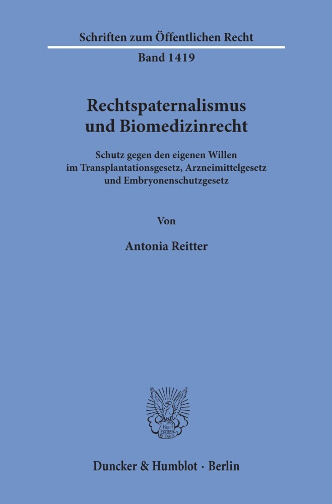Rechtspaternalismus und Biomedizinrecht. main product photo