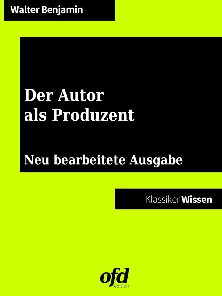 Der Autor als Produzent main product photo