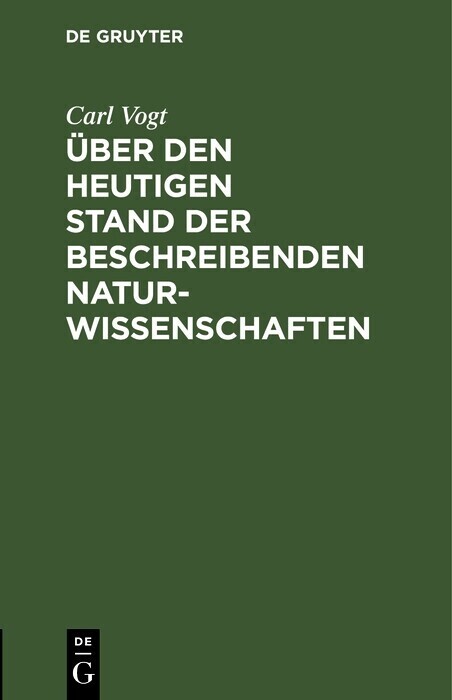 Über den heutigen Stand der beschreibenden Naturwissenschaften main product photo