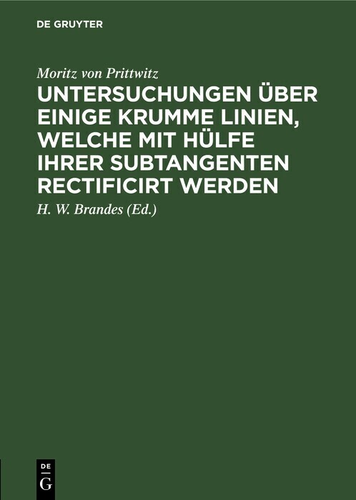 Untersuchungen über einige krumme Linien, welche mit Hülfe ihrer Subtangenten rectificirt werden main product photo