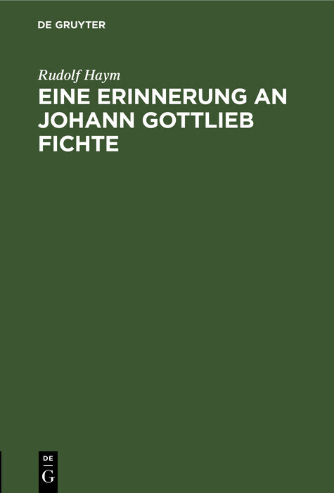 Eine Erinnerung an Johann Gottlieb Fichte main product photo