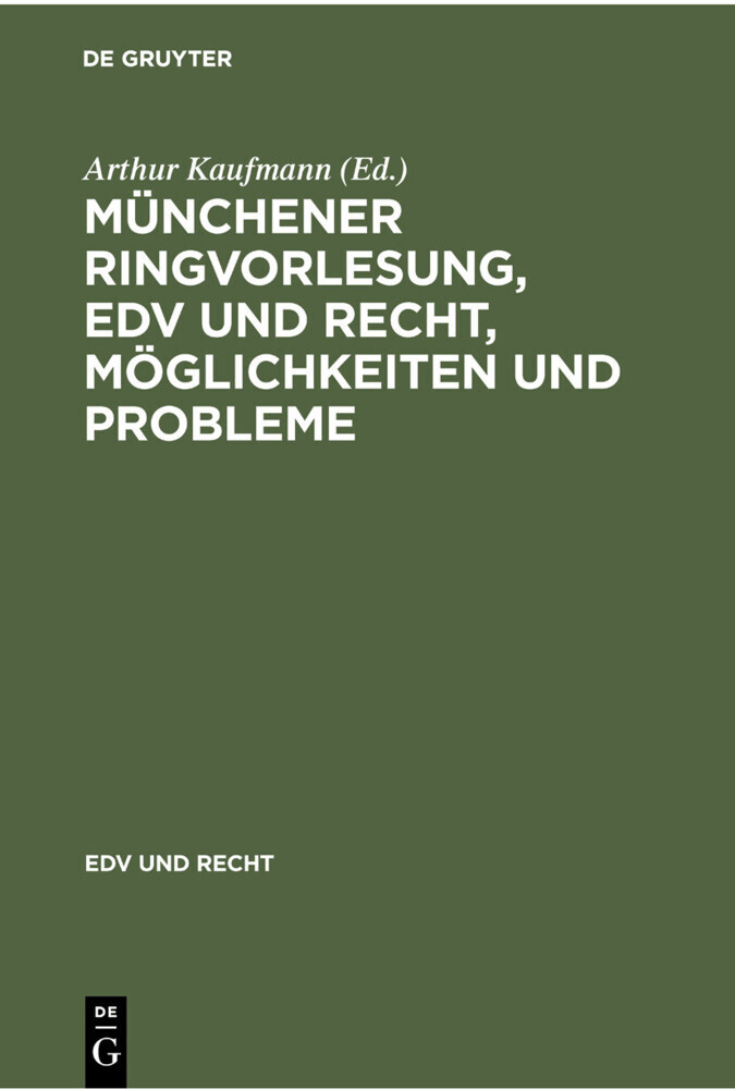 Münchener Ringvorlesung, EDV und Recht, Möglichkeiten und Probleme main product photo