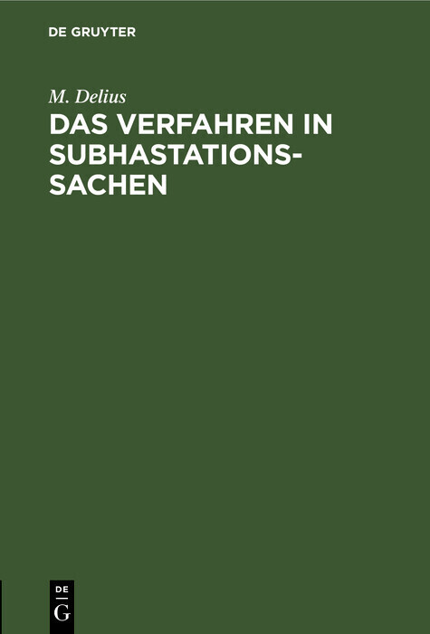 Das Verfahren in Subhastationssachen main product photo