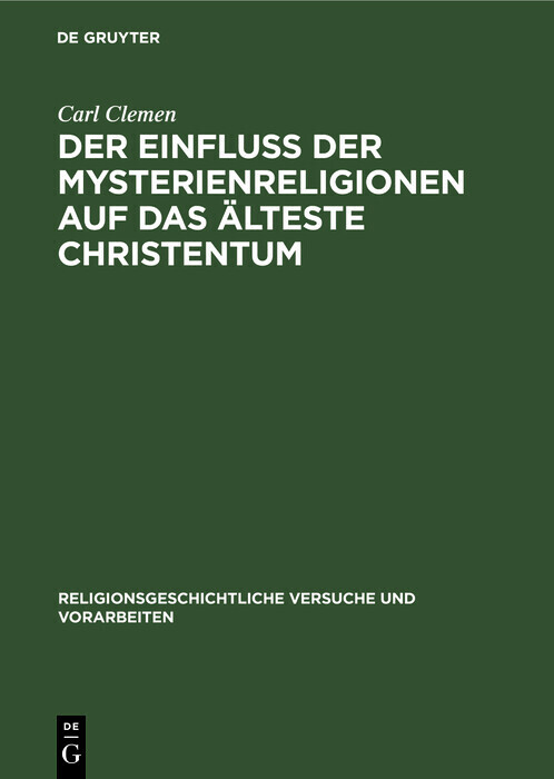 Der Einfluss der Mysterienreligionen auf das älteste Christentum main product photo