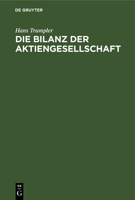 Die Bilanz der Aktiengesellschaft main product photo