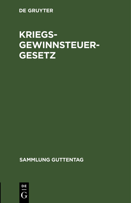 Kriegsgewinnsteuergesetz main product photo