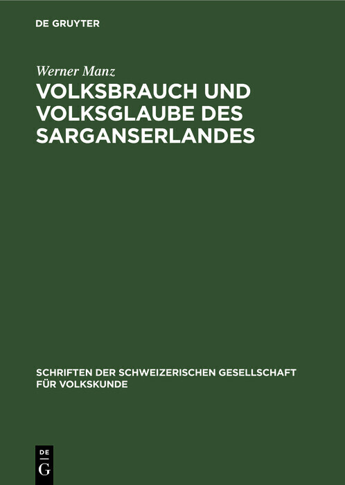 Volksbrauch und Volksglaube des Sarganserlandes main product photo