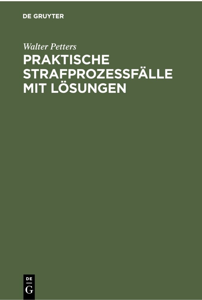 Praktische Strafprozeßfälle mit Lösungen main product photo