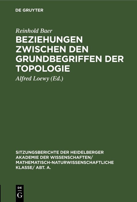 Beziehungen zwischen den Grundbegriffen der Topologie main product photo