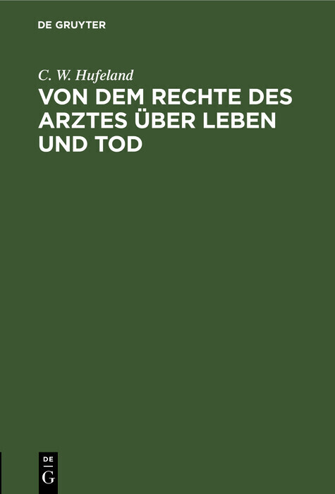 Von dem Rechte des Arztes über Leben und Tod main product photo