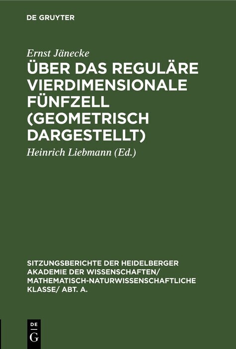 Über das reguläre vierdimensionale Fünfzell (geometrisch dargestellt) main product photo