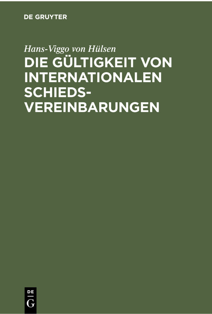 Die Gültigkeit von Internationalen Schiedsvereinbarungen main product photo