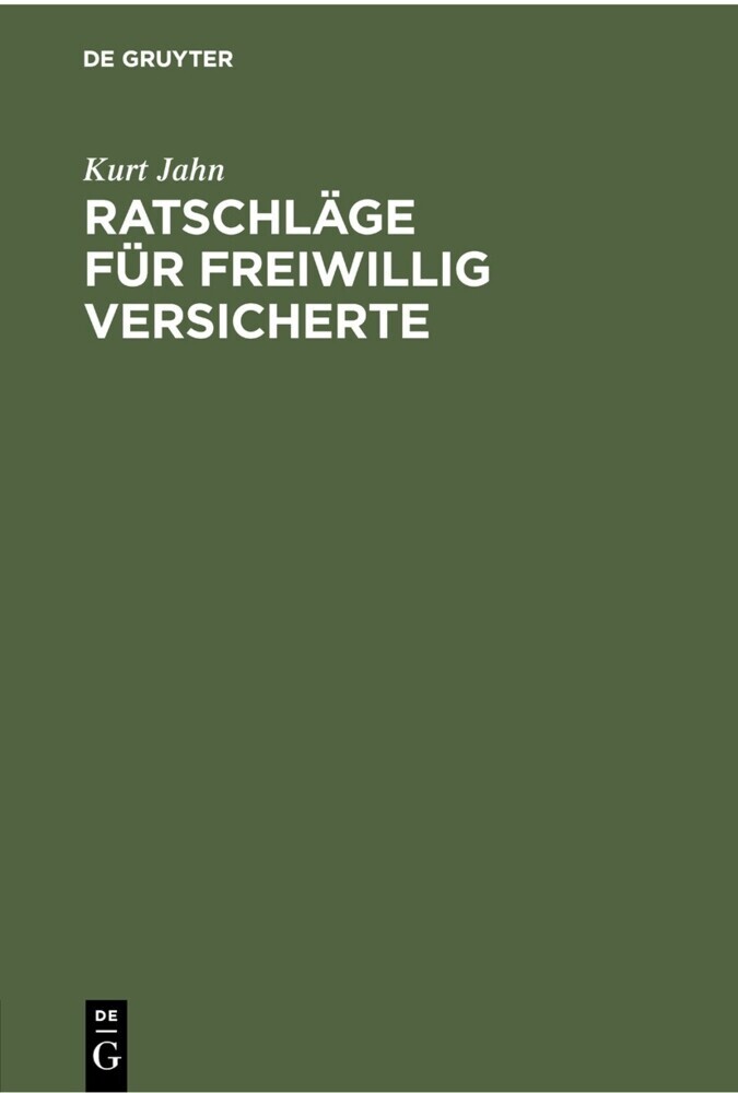 Ratschläge für freiwillig Versicherte main product photo
