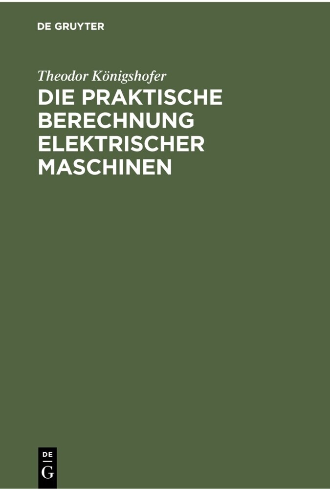 Die praktische Berechnung elektrischer Maschinen main product photo