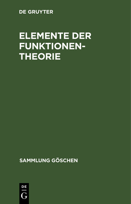 Elemente der Funktionentheorie main product photo