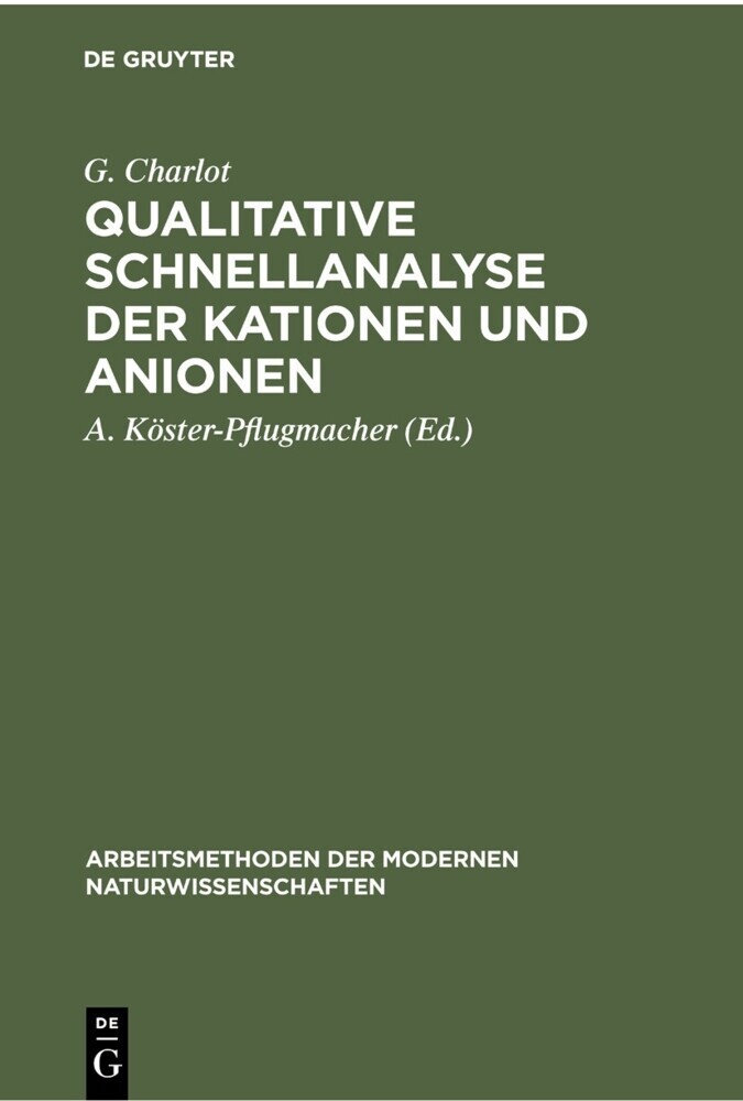 Qualitative Schnellanalyse der Kationen und Anionen main product photo