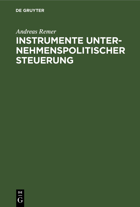 Instrumente unternehmenspolitischer Steuerung main product photo