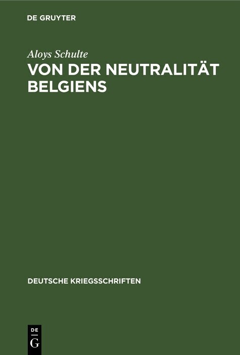 Von der Neutralität Belgiens main product photo