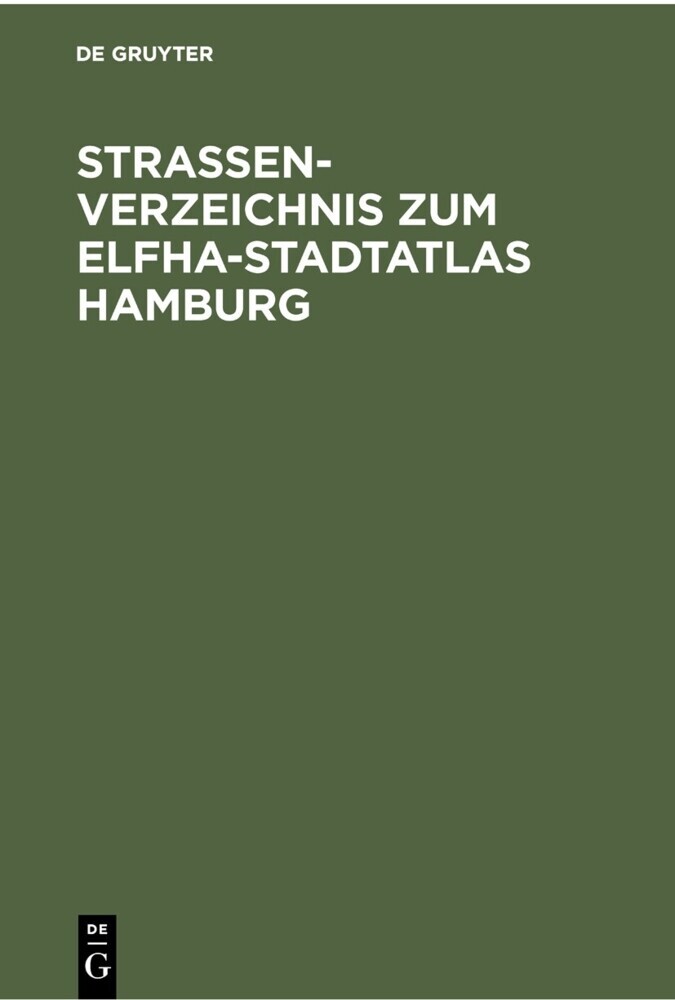 Straßenverzeichnis zum Elfha-Stadtatlas Hamburg main product photo