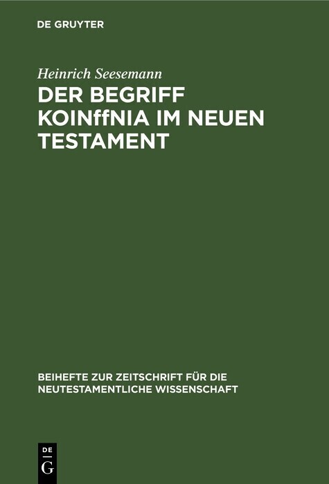 Der Begriff Koin?nia im Neuen Testament main product photo