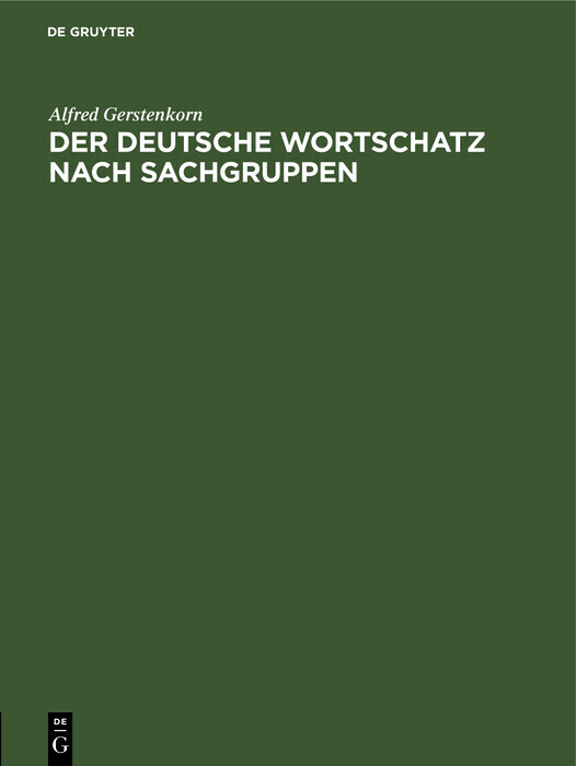 Der deutsche Wortschatz nach Sachgruppen main product photo