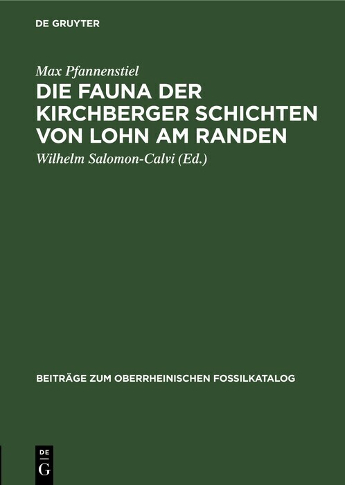 Die Fauna der Kirchberger Schichten von Lohn am Randen main product photo